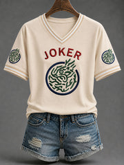 Women's Mahjong Print Casual T-Shirt