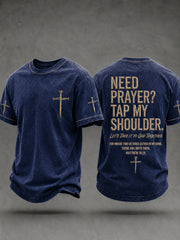Men's Christian Need Prayer Tap My Shoulder Short Sleeve T-shirt
