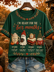 Women's I'm Ready For The 'ber Months Print Short-sleeved T-shirt