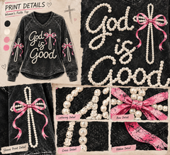 Women’s “God Is Good” Christian V-Neck T-Shirts