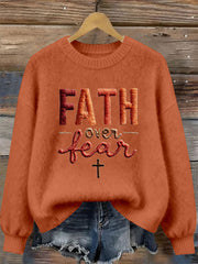 Women's Faith Over Fear Printed Casual Top