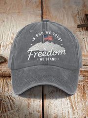 Unisex In God We Trust In Freedom We Stand Print Hat