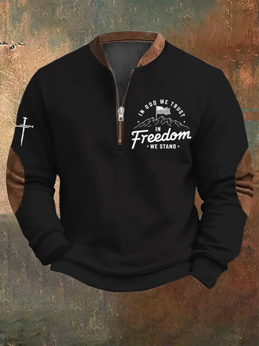 Men's In God We Trust In Freedom We Stand Sweatshirt