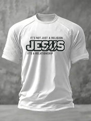 Men's JESUS print short sleeve t-shirt