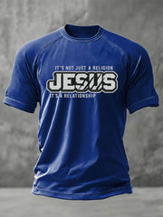 Men's JESUS print short sleeve t-shirt