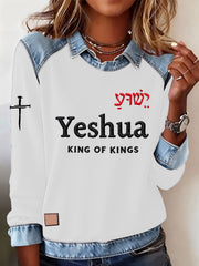 Women's Yeshua King Of Kings Cross Casual Loose Long Sleeve Top