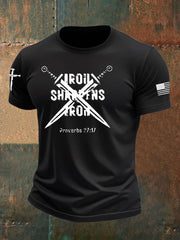 Men's Faith Printed imitation cotton short-sleeved T-shirt