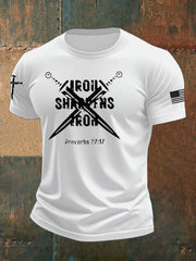 Men's Faith Printed imitation cotton short-sleeved T-shirt