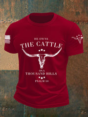 Men's He Owns The Cattle On A Thousand Hills Short-sleeved T-shirt
