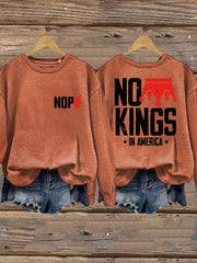 Women's No Kings Printed Casual Sweatshirt