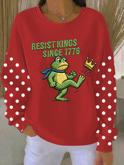 Women's Resist Kings Since 1776 Ribbed Round-Neck Sweatshirt