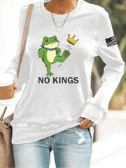 Women's No Kings Resist Frog Print Sweatshirt