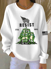 Women's Frog Resist ETSD 2025 Ribbed Round-Neck Sweatshirt