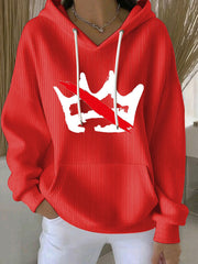 Women's No Kings Printed Casual Hoodie