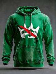 Men's No Kings Printed Casual Hoodie