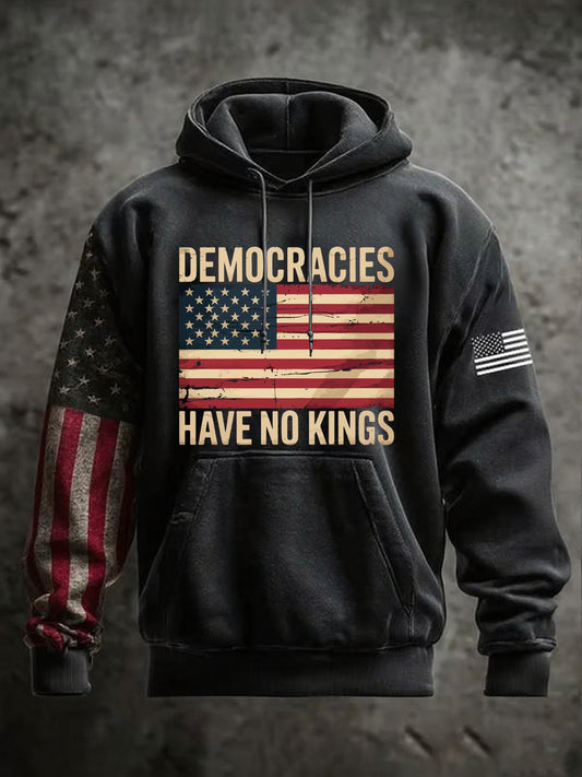 Men's No Kings Oversized Drop-Shoulder Hoodie with Pockets