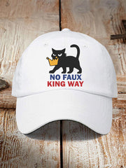Unisex no faux king way Black Cat Print Hat