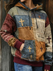Women's Faith Cross Print Hoodie