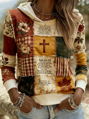 Women's Faith Floral Cross Print Hoodie