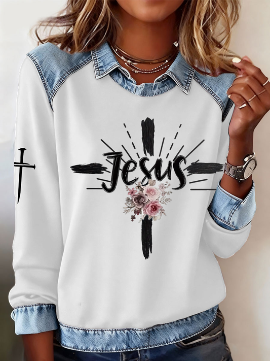 Women's Jesus Velvet Top