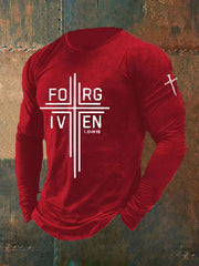 Men's Faith Cross Printed Casual T-shirt