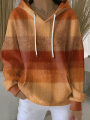 Women's Retro Plaid Print Casual Hoodie