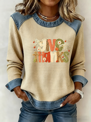 Women's Give Thanks print Thanksgiving Sweatshirt