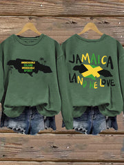 Women's Island Unbreakable Unshakable Spirit Jamaica Land We LovePrint Sweatshirt