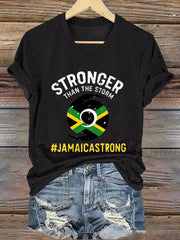 Women's Hurricane Melissa Jamaica Stronger Than The Storm Pray For Jamaica V-Neck Tee