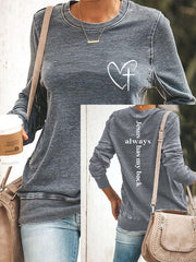 Women's Jesus Always Has My Back Casual Sweatshirt