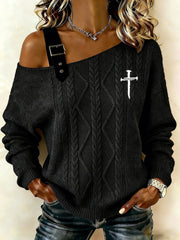 Women's Cross Print Casual Top