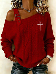 Women's Cross Print Casual Top