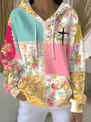 Women's Faith Print Casual Hoodie