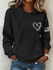 Women's Jesu Has My Back Casual Waffle Hoodie