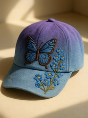Unisex Purple Floral Print Baseball Hat
