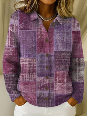 Women's Purple Art Print Top