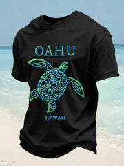 Men's Oahu Hawaii Sea Turtle Print Oahu Strong Hawaii Strong Tee