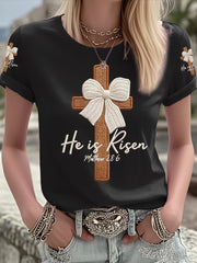 Women's He Is Risen Printed T-shirt