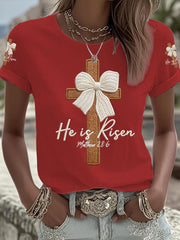 Women's He Is Risen Printed T-shirt