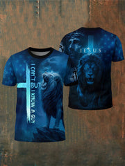 Men's I Can't But I Know A Guy Lion Cross Short Sleeve T-shirt