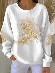 Women's Virgin Mary Print Casual Sweatshirt