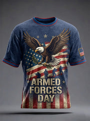 Men's Armed Forces Day Print Casual T-Shirt