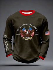 Men's America 1776-2026 Print Waffle Long-Sleeve T-Shirt