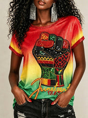 Women's Fist of Freedom Juneteenth 1865 African Heritage Shirt