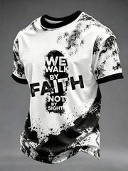 Men's We Walk By Faith Not By Sight Print Tee