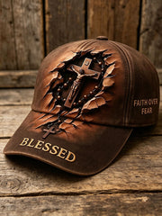 Unisex Christian Cross Jesus Blessed Print Hat