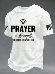 Men's Prayer The Strongest Wireless Connection Printed Casual T-Shirt