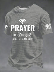 Men's Prayer The Strongest Wireless Connection Printed Casual T-Shirt