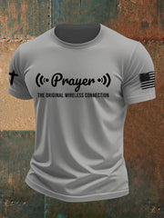 Men's Prayer The Strongest Wireless Connection Printed Casual T-Shirt