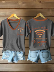 Women's "Connect To God,The Password IS Prayer" Print Casual short-sleeved T-shirt